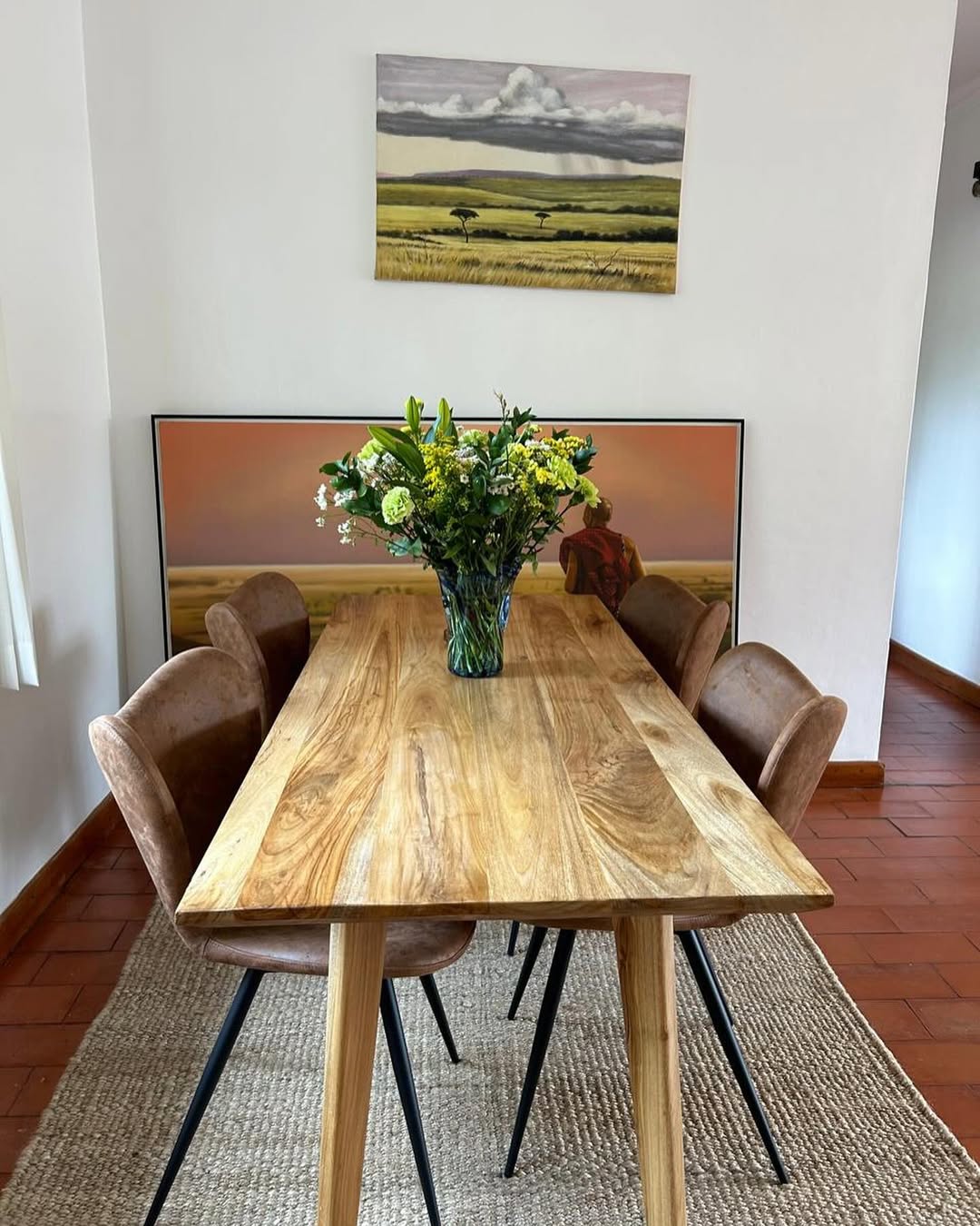 Maasai Dining Ensemble – 'Enkítá Olpurkel' (Abundance) – Table, Chairs & Ritual Artwork.