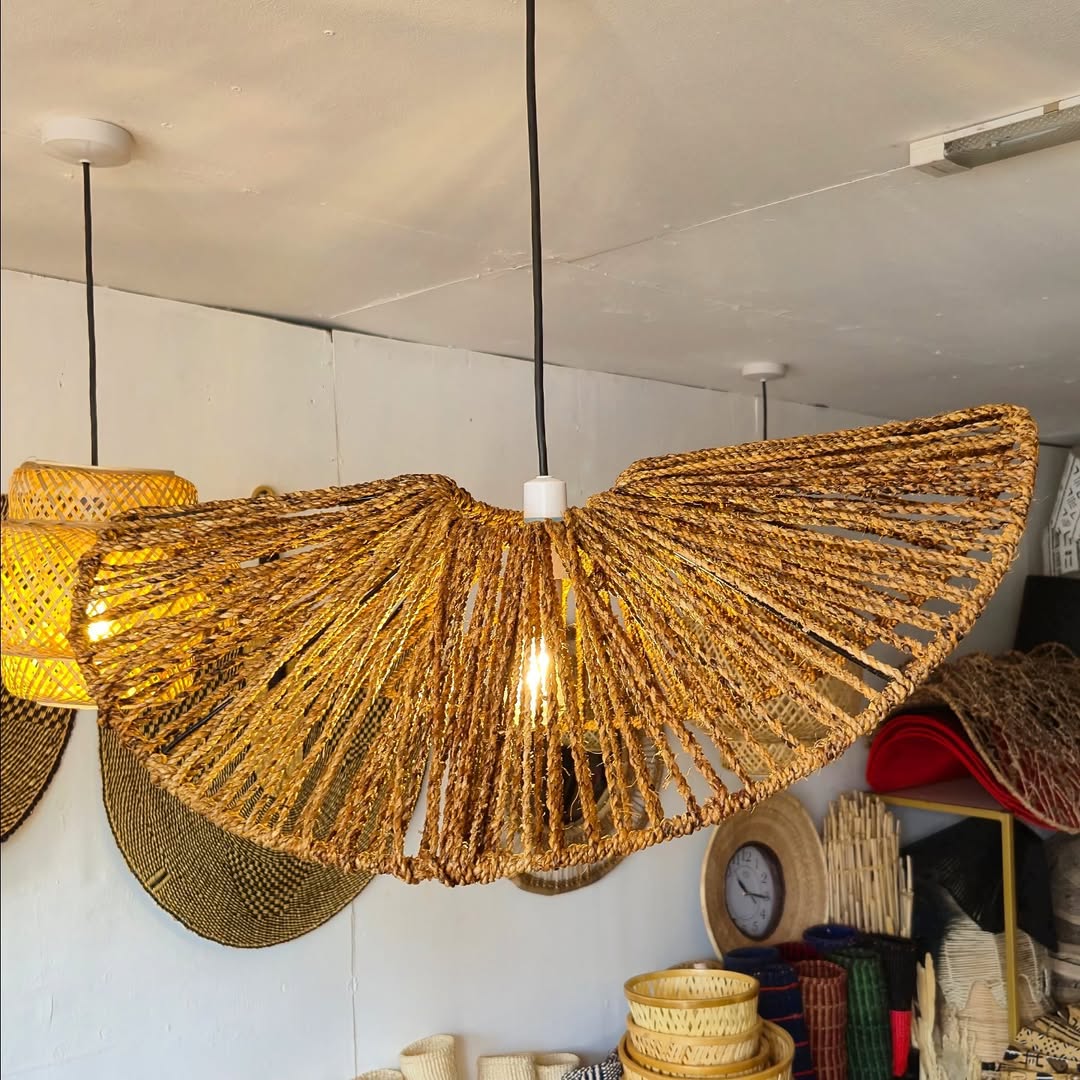 Spiral Woven Ceiling Pendant - Circle of Motion & Glow – Enkito e Enkai (Step of Illumination).
