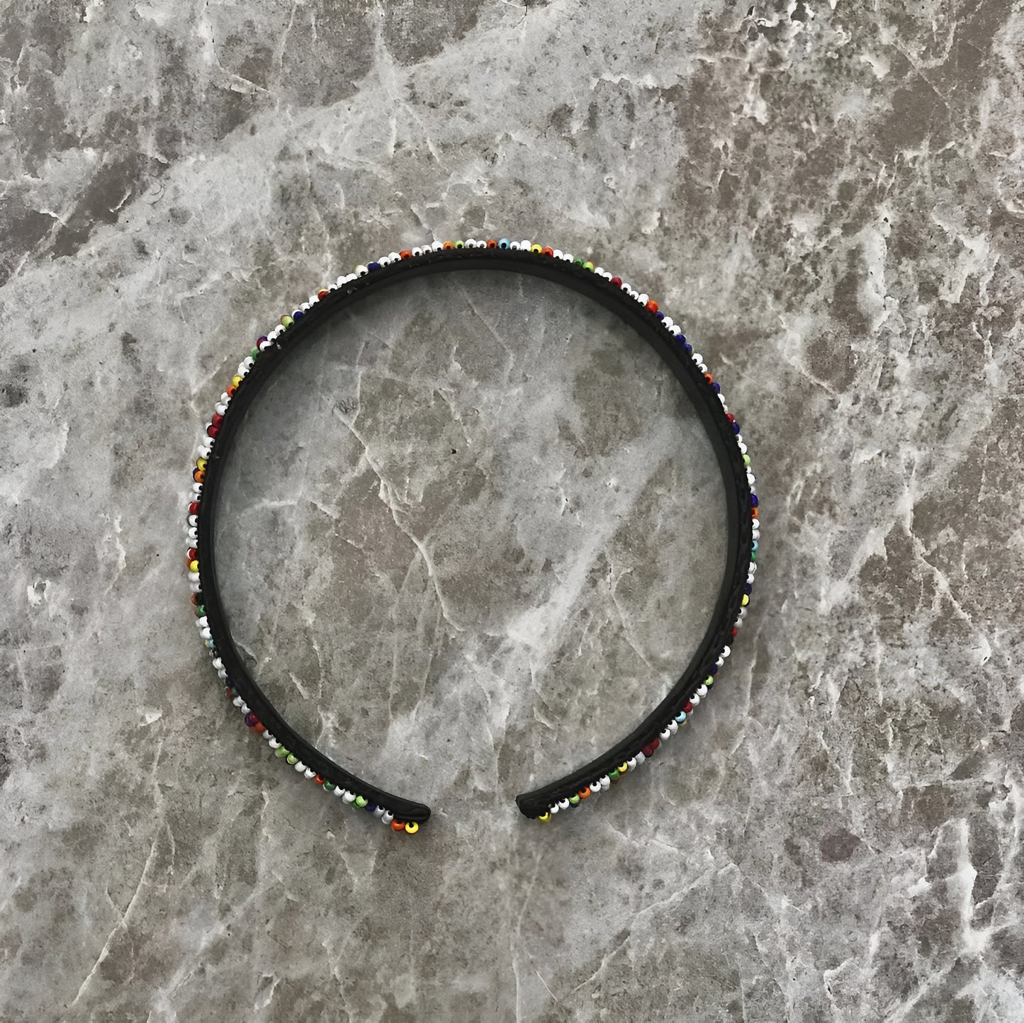 Authentic Maasai and Beaded Circular Headband – ‘Esiankiki’ (Young Woman) Pattern in Multicolor.