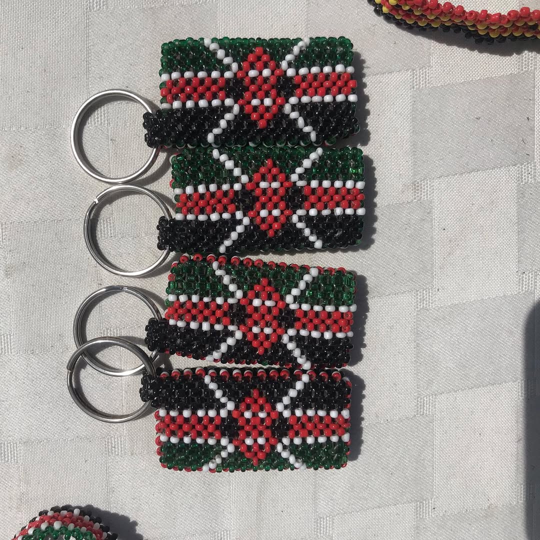 Authentic Kenyan Flag Beaded Key Holder Collection - ‘Enderit’ (Unity).