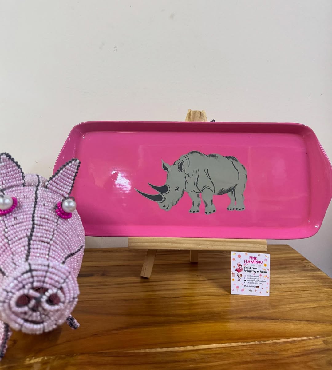 Maasai Terrain Contrast – 'Enkátá Emut' (Adornment & Echo) – Rhino Tray & Beaded Pig Ritual Ensemble.