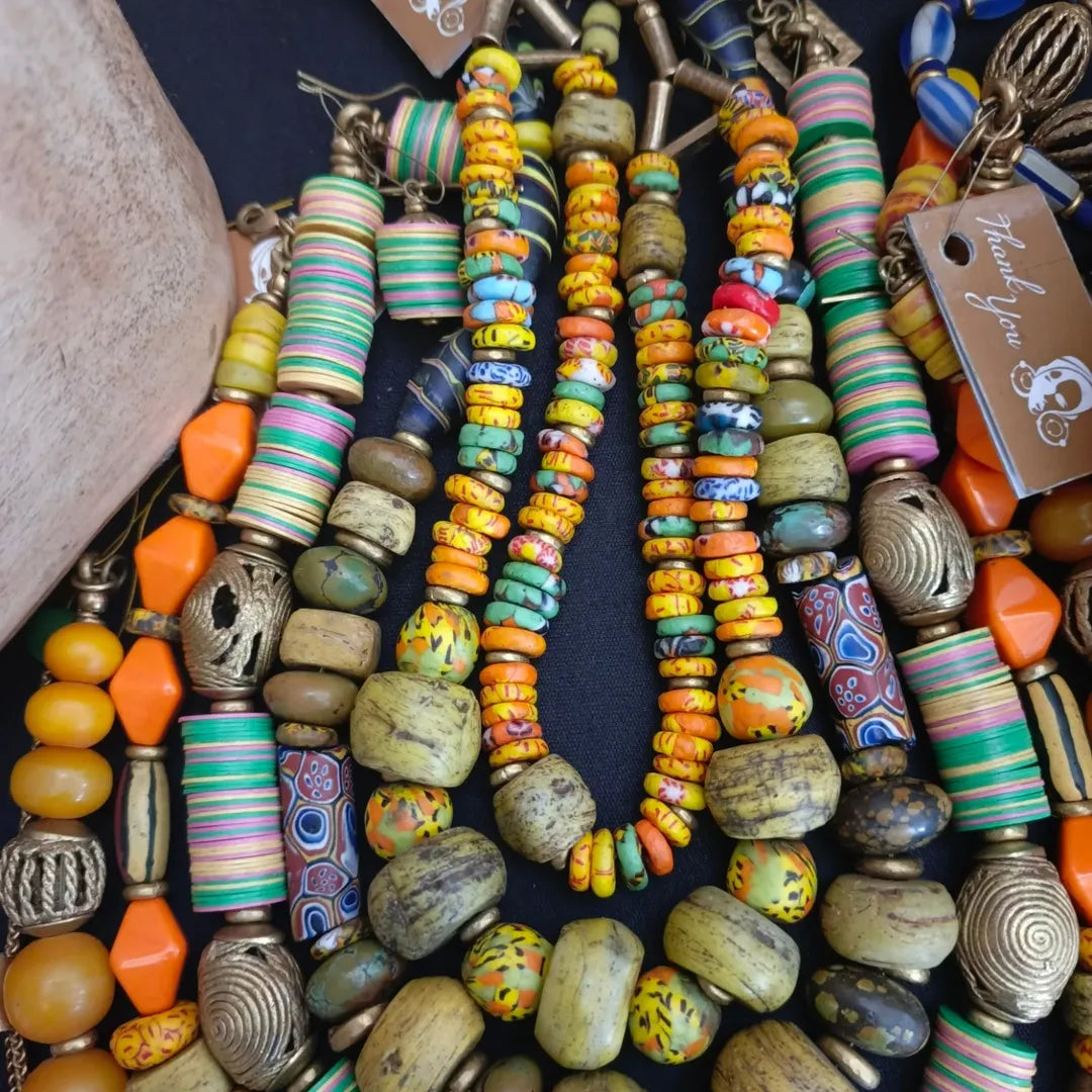 Beaded Necklace Ritual Ensemble - Maasai Tapestry of Breath – 'Enkátá Emut' (Adornment & Echo).