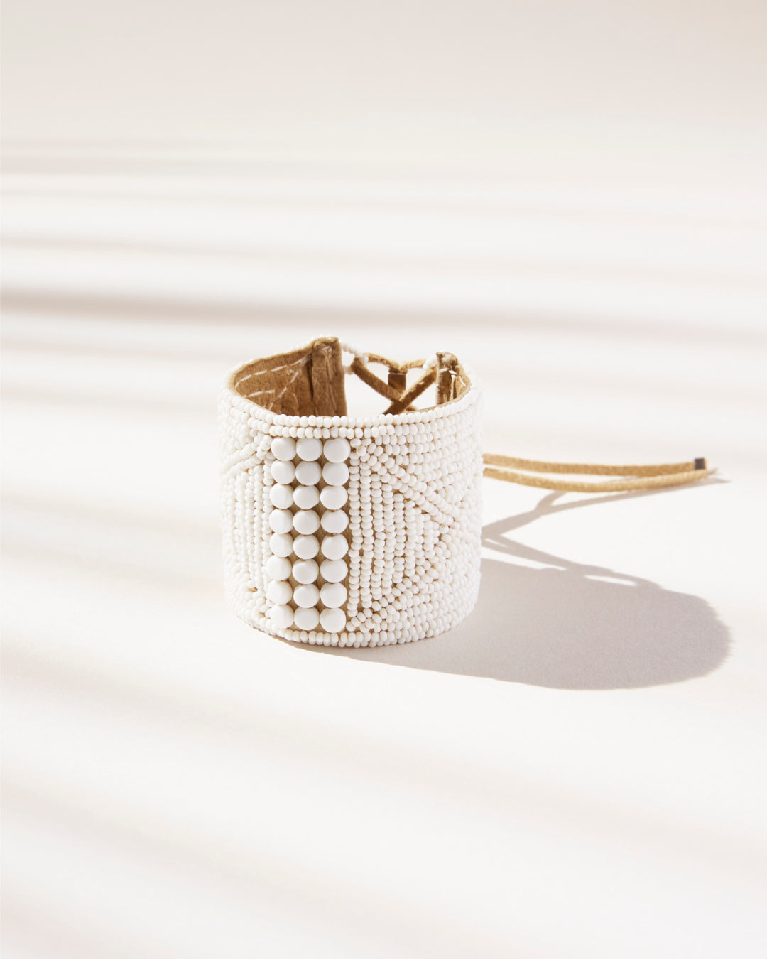 Ancestral Path Cuff Bracelet in Ivory & Suede - Shield of Texture & Identity – Enkito e Enaisho (Step of Design).