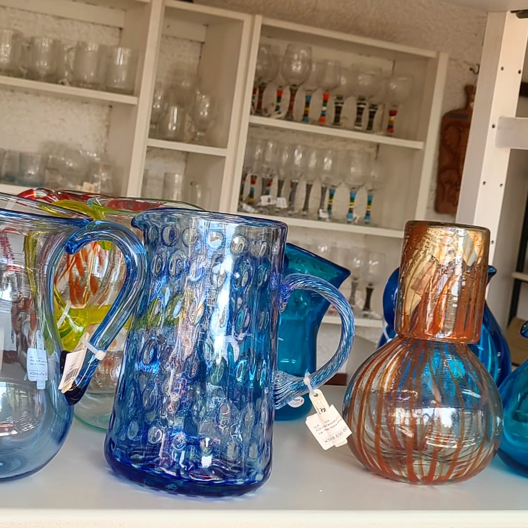 Artisan Glassware Ensemble - Maasai Vault of Liquid Bloom – 'Enkátá Enkare' (Water & Light).