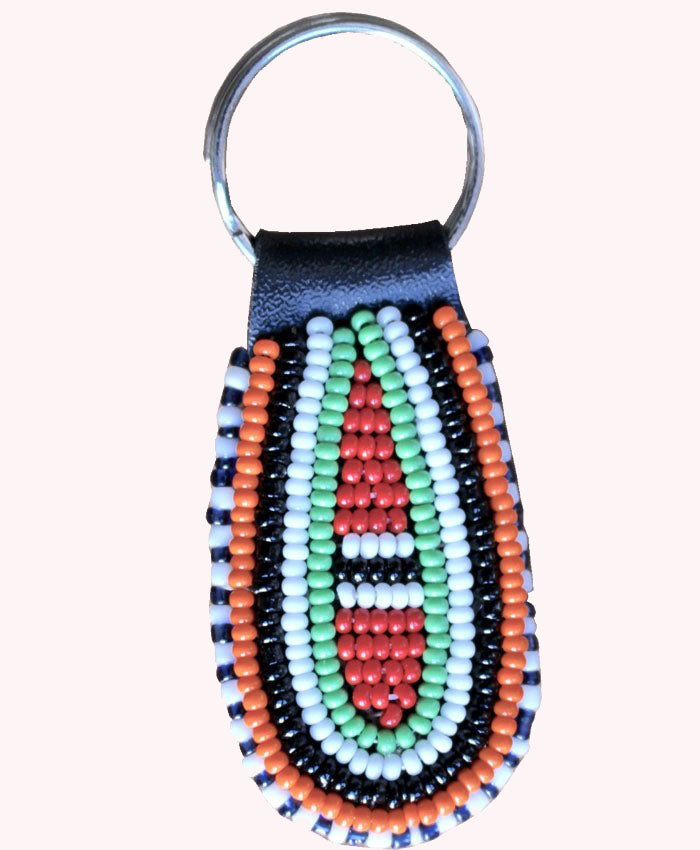 Teardrop Beaded Keychain – Olng’ejuk le Enkare e Nkae (Vessel of the Adornment Spirit) – Harmony Edition.