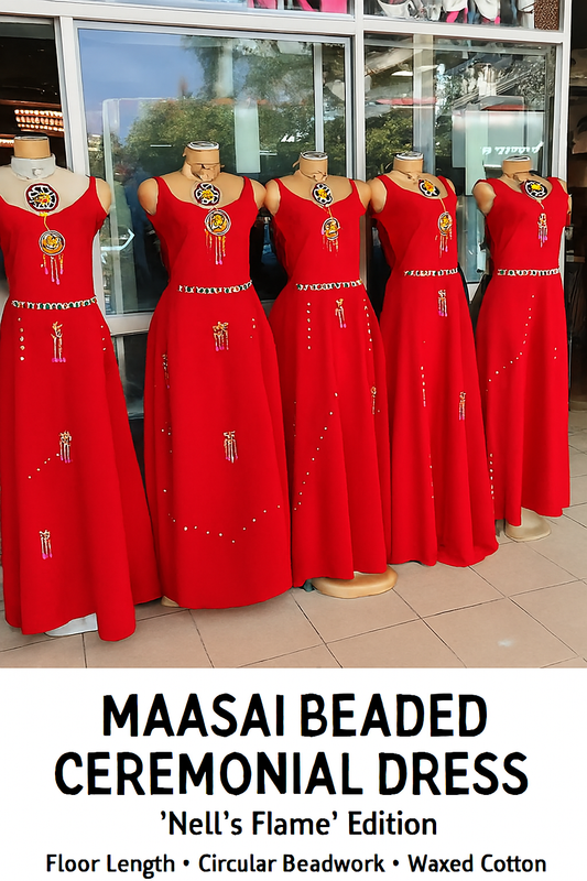 AUTHENTIC MAASAI BEADED CEREMONIAL DRESS – ‘maasai treasures kenya’ Edition.