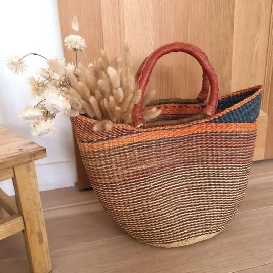 Striped Basket with Dried Flowers - Circle of Warmth & Offering – Enkito e Oltau (Step of Gathering).