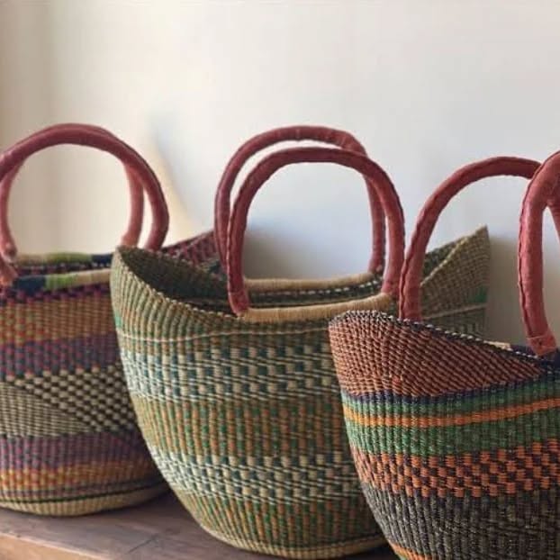 Trio of Woven Carry Baskets - Circle of Pattern & Purpose – Enkito e Oltau (Step of Gathering).