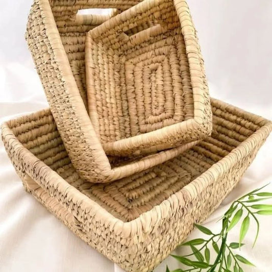 Rectangular Woven Basket Trio - Circle of Nesting & Grace – Enkito e Oltau (Step of Gathering).