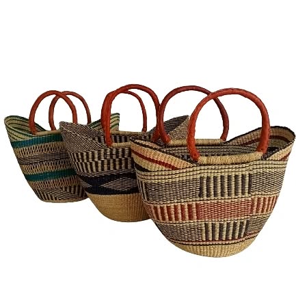 Trio of Patterned Carry Baskets - Circle of Strength & Story – Enkito e Oltau (Step of Gathering).