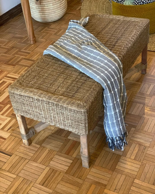 Maasai Woven Bench Duo – 'Orkama' (Rest) – Natural Fiber Seating Set.