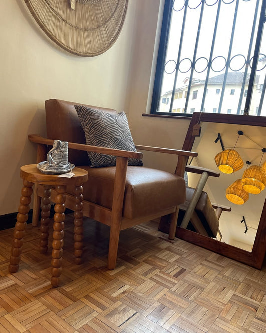 Maasai Rest Rituals – 'Enkútótò' + 'Enkátá Rátutaté' – Chair, Stool & Gourd Ensemble.