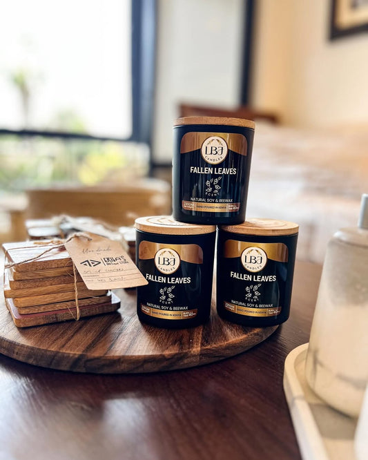 Maasai Ritual Candle Trio – 'Enkátá Naramát' (Gathered Offerings) – FALLEN LEAVES Collection.