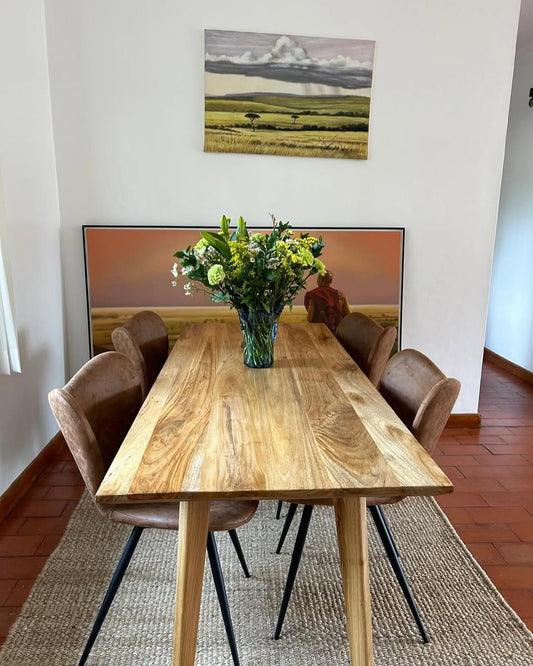 Maasai Dining Ensemble – 'Enkítá Olpurkel' (Abundance) – Table, Chairs & Ritual Artwork.
