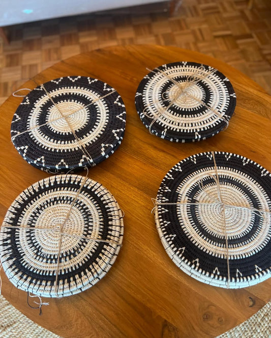 Maasai Dual Weave Wall Art – 'Enkátá Olng’ej' (Echo Form) – Concentric Ritual Quartet.