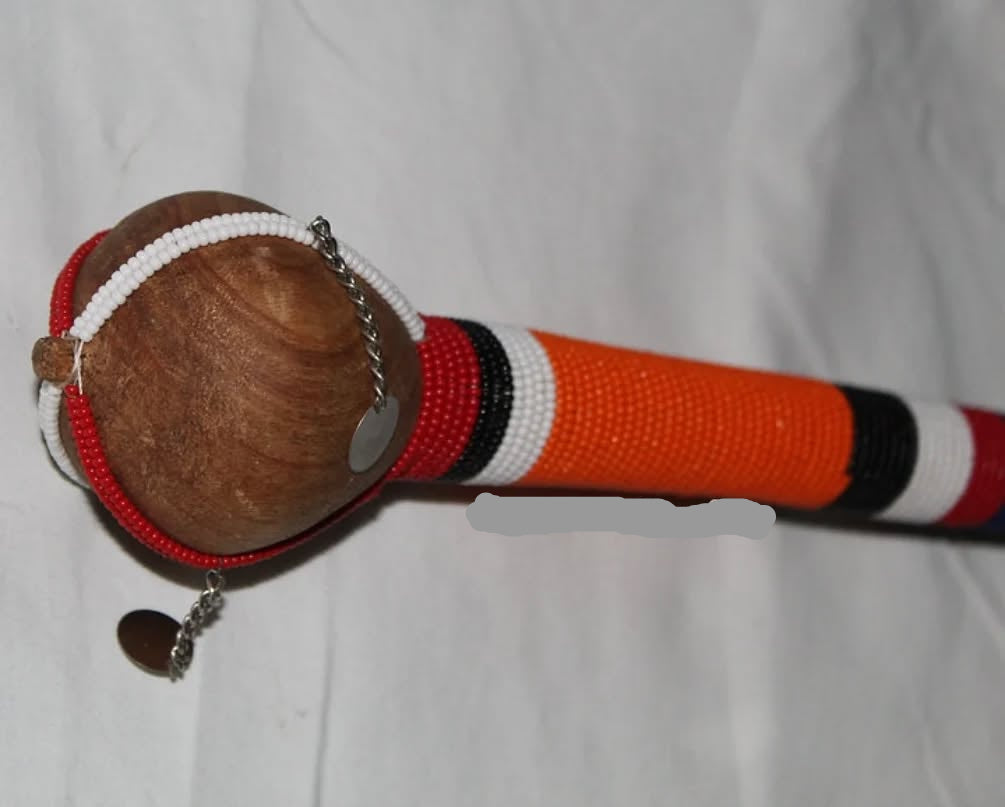 AUTHENTIC MAASAI BEADED RUNGU – Symbol of Strength and Ceremony.