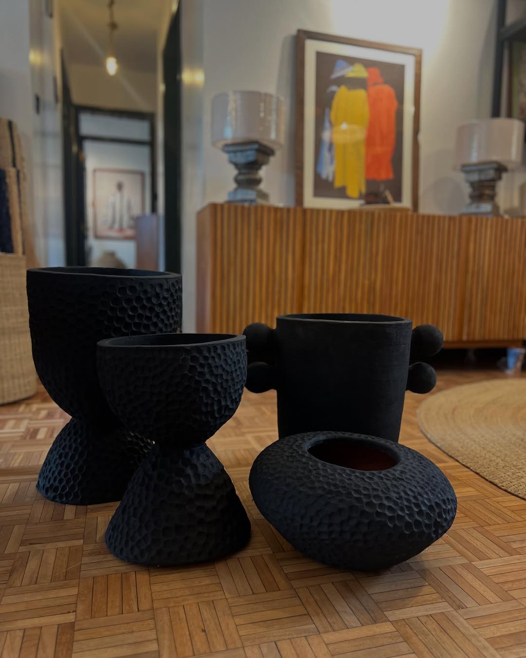 Maasai Sculptural Trio – 'Enkátá Olng’ej' (Echo Form) – Ceramic Vessels of Rhythm & Return.