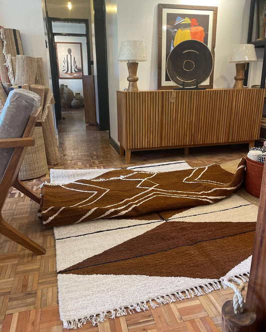 Maasai Layered Grounding – 'Enkátá Túlék' (Layered Earth) – Rugs, Seating & Ritual Texture Ensemble.