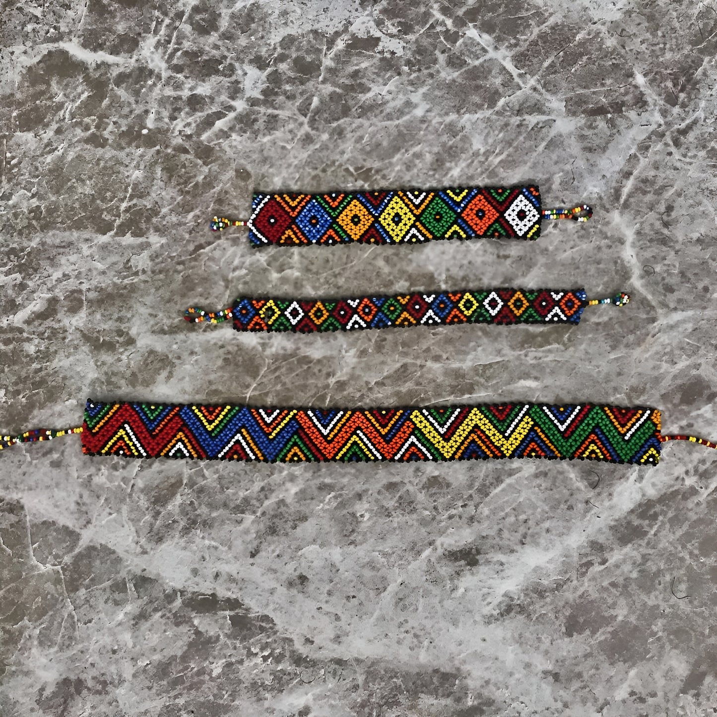 Authentic Maasai Beaded Jewelry Set – ‘Enkishon’ (Blessing) Trio: Choker, Armband and Anklet.