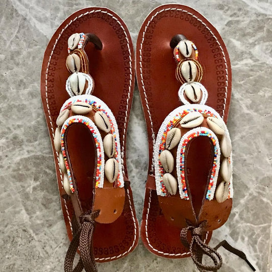 AUTHENTIC MAASAI COWRIE SHELL SANDALS – ‘Earthstep’ Edition.