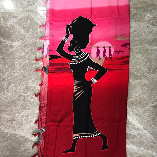 AUTHENTIC AFRICAN SUNSET WRAP – ‘Water Bearer’ Edition.