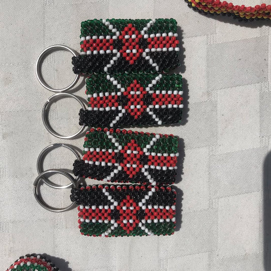 Authentic Kenyan Flag Beaded Key Holder Collection - ‘Enderit’ (Unity).