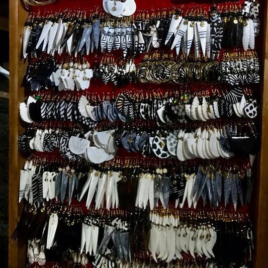 Authentic Black and White Maasai Earring Collection - ‘Nkoroi’ (Patterns).