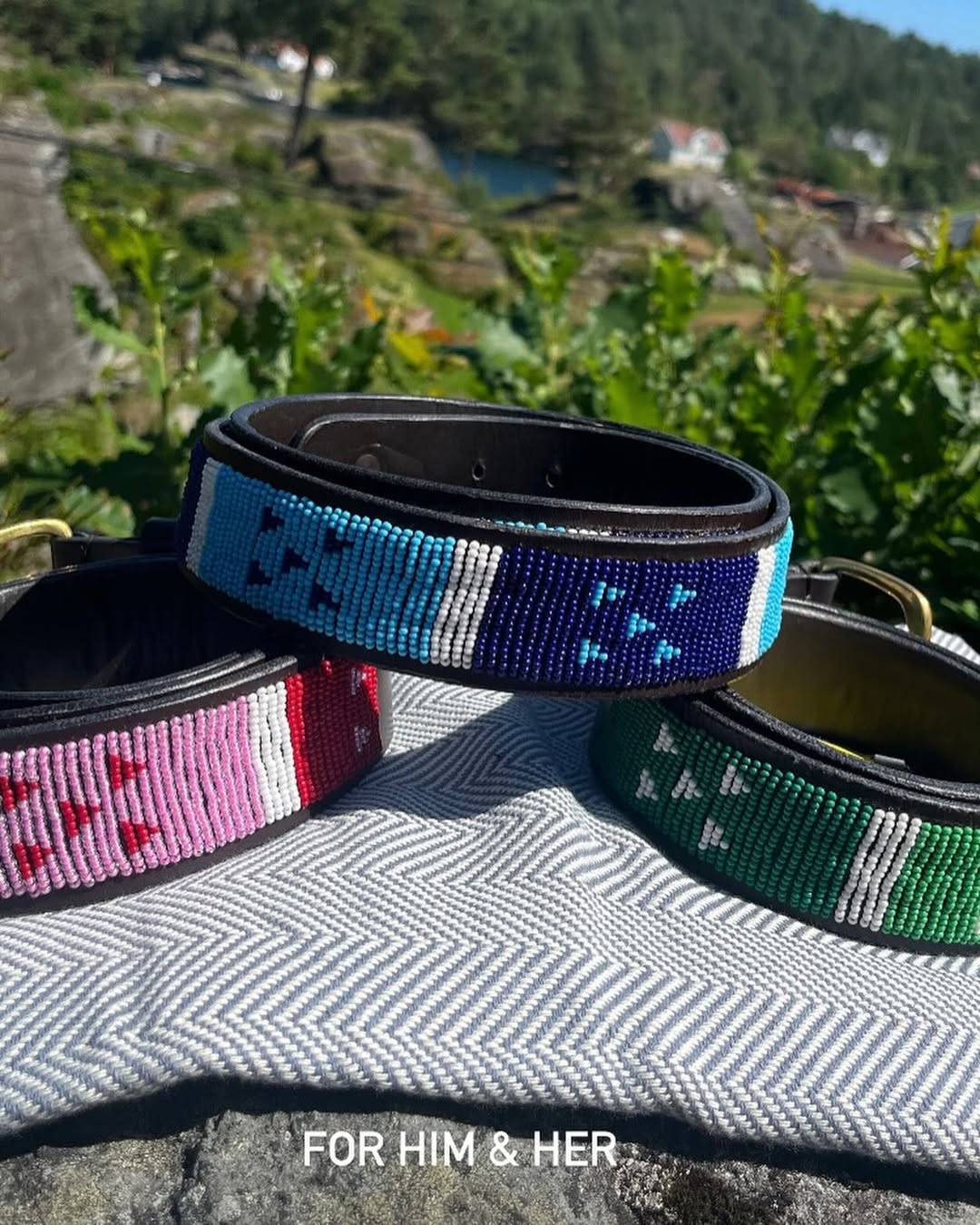 MAASAI COUPLE BELT SET –  'Him and Her’ Beaded Leather Belts.