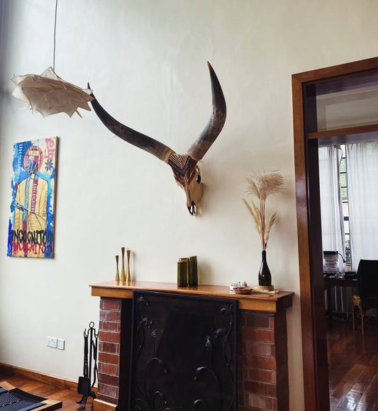 Antelope Skull Mantel Ensemble - Maasai Hearth of Reverence – 'Enkátá Enkop' (Earth & Breath).