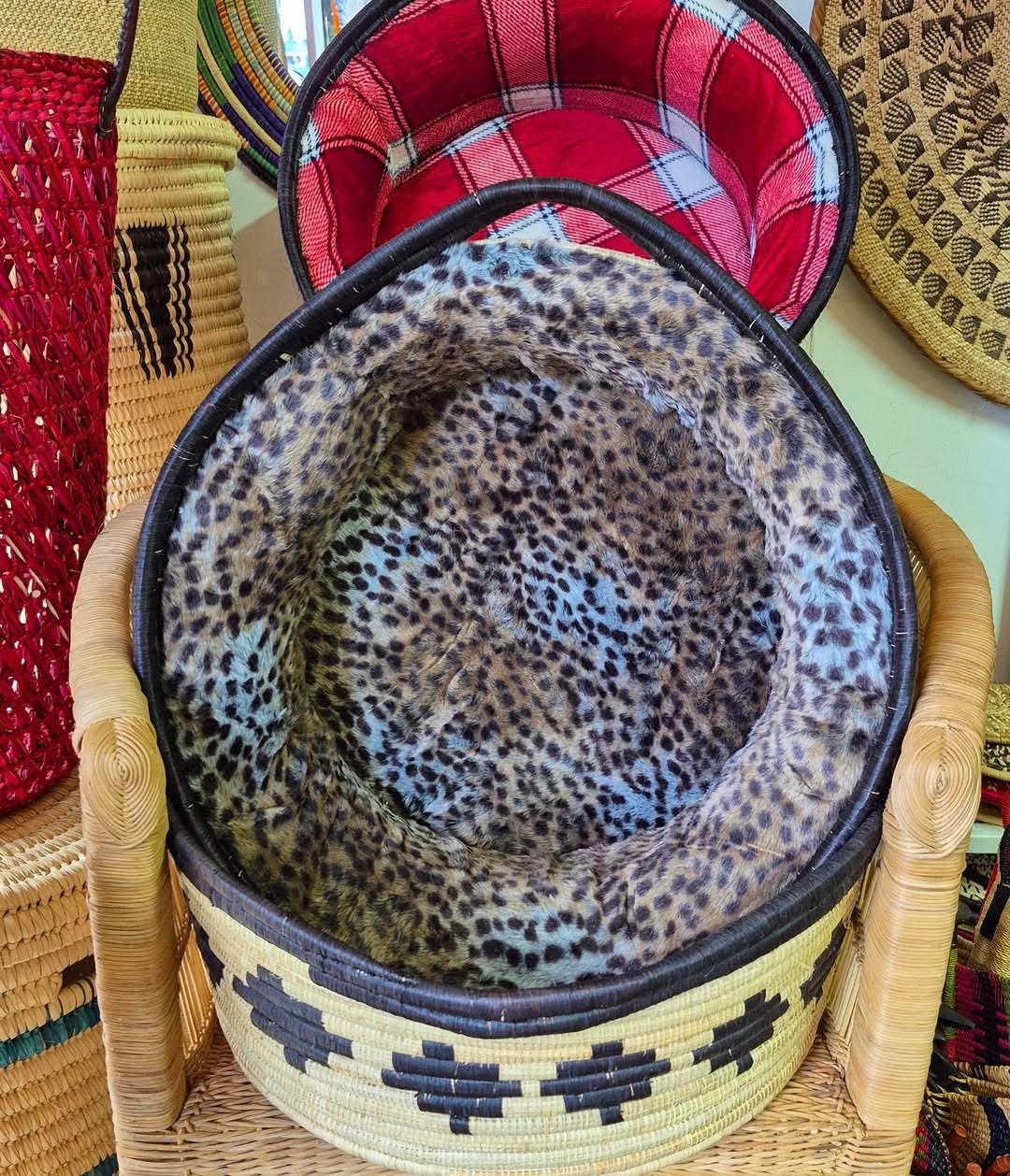 Artisan Pet Beds with Woven Basket Ensemble - Circle of Nest & Pattern – Enkito e Naramat (Step of Stillness).