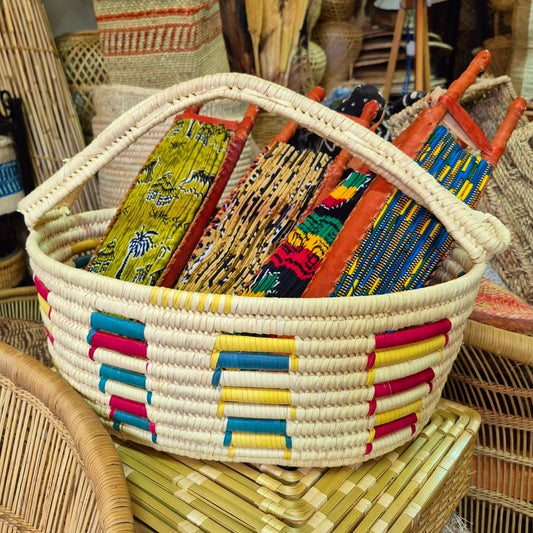 Artisan Fan Basket in Woven Color - Circle of Breeze & Beauty – Enkito e Emayian (Step of Celebration).