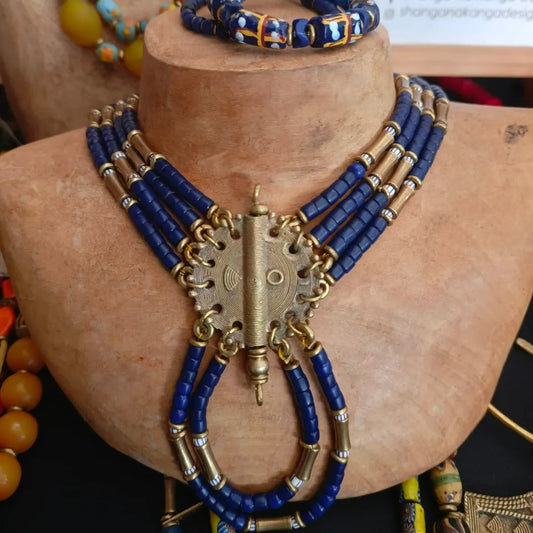 Pendant & Bracelet Ritual Ensemble - Maasai Convergence of Echo – 'Enkátá Emut' (Adornment & Echo).