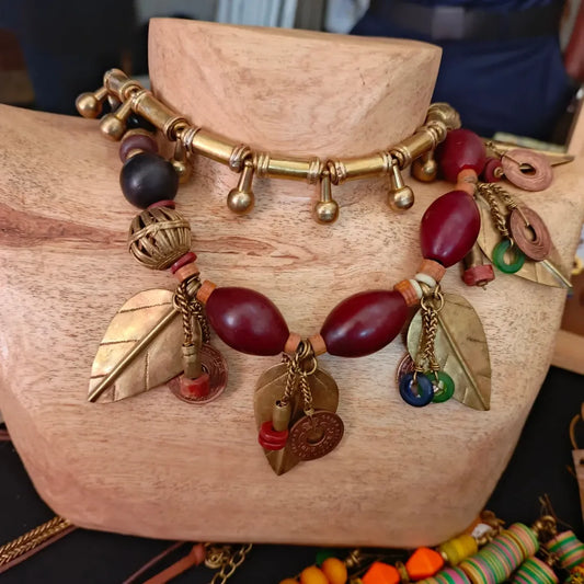 Layered Pendant Ritual Ensemble - Maasai Duality of Echo – 'Enkátá Emut' (Adornment & Echo).