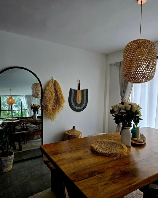Artisan Dining Space – Woven Light and Earthwood Harmony – Enkito e Naramat (Step of Grace).