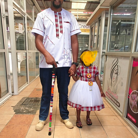 Coordinated Kenyan-Style – Father and Daughter Heritage Wear.
