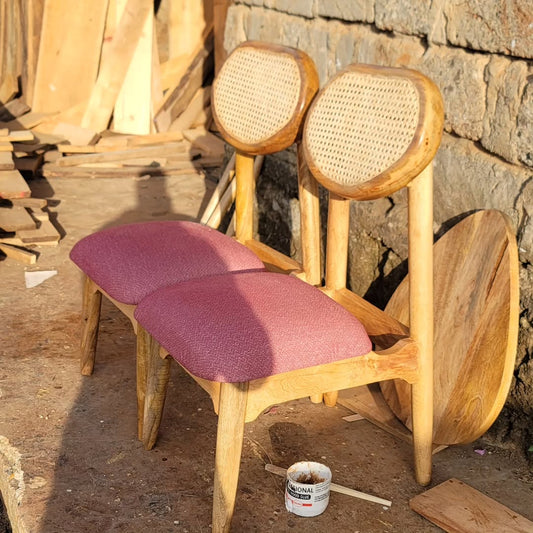 Maasai Woven Rest – 'Enkátá Oltau' (Gathering Ground) – Pink Seat Chair Ritual Ensemble.