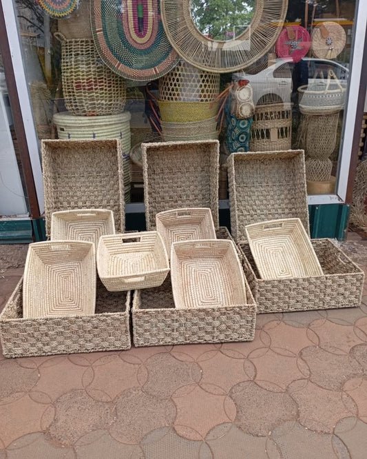 Artisan Basket Display – Rectangular Harmony & Spirit Shapes – Enkito e Oltau (Step of Gathering).