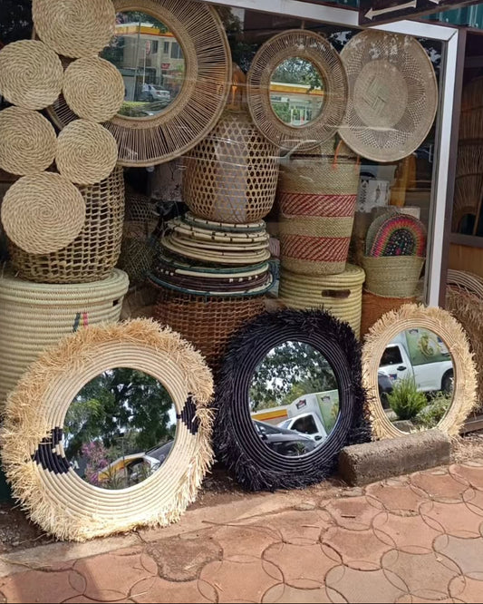 Artisan Reflection Wall – Woven Mirrors & Spirit Circles – Enkito e Ang’ (Step of Light).