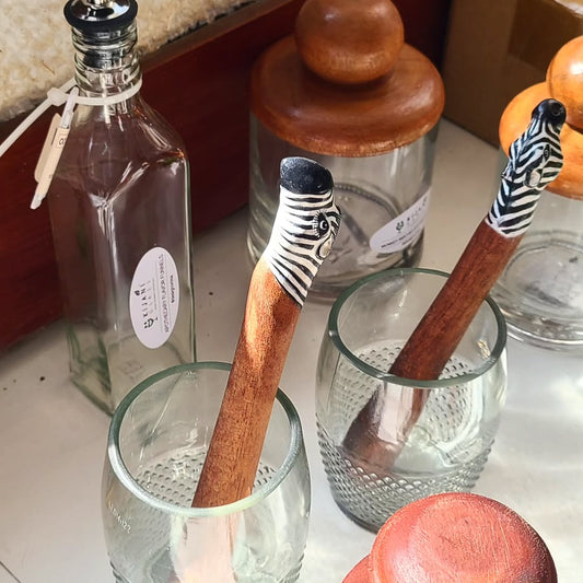 Zebra Utensil & Jar Ensemble - Maasai Vault of Stirred Signal – 'Enkátá Olkirenyi' (Path & Pour).