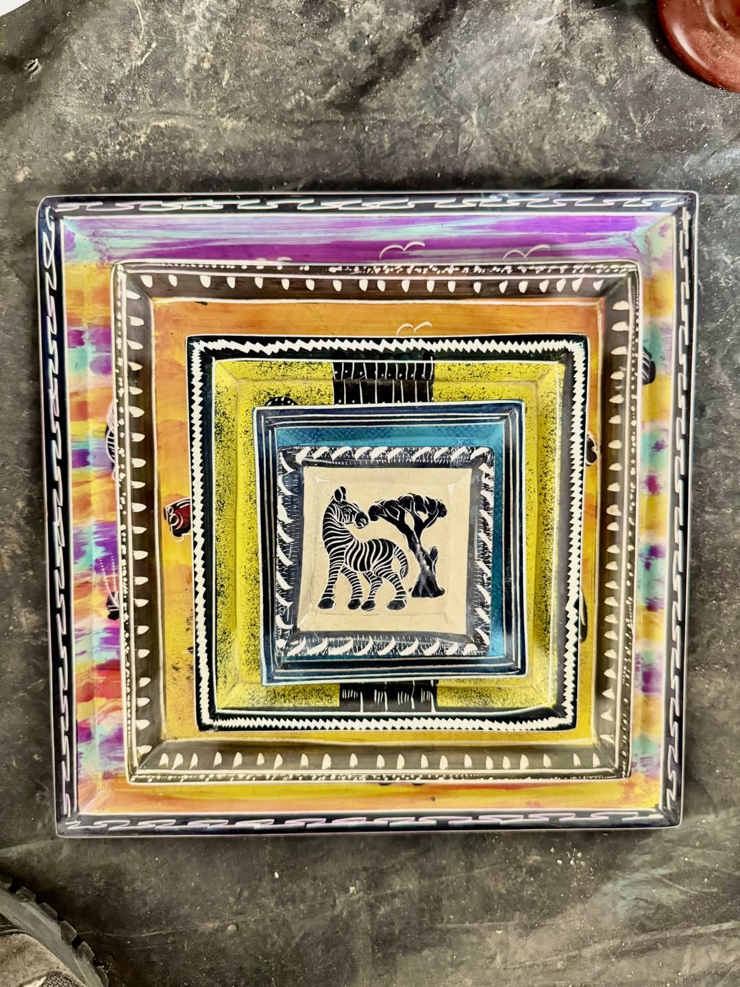 SQUARE SOAPSTONE TRAYS – ‘Safari Spectrum’ Collection.