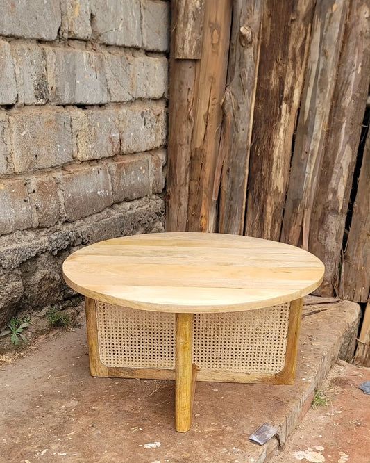Woven Side Table Ritual Ensemble - Maasai Circle of Breath – 'Enkátá Emut' (Adornment & Echo).