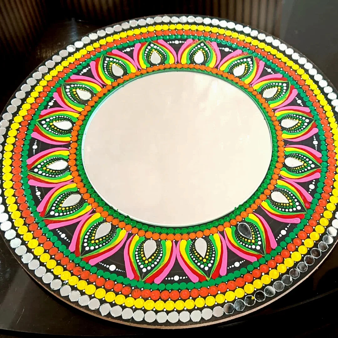 Mandala Dotwork Ensemble - Maasai Vault of Reflected Bloom – 'Enkátá Enkare' (Mirror & Petal).