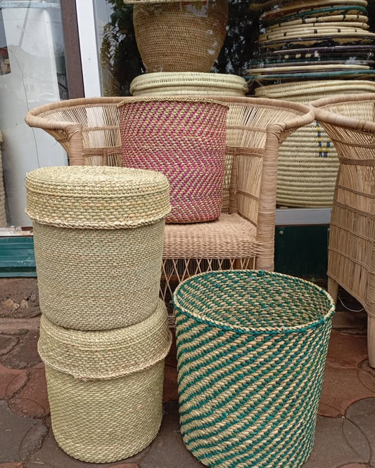 Striped Baskets & Wicker Rest - Circle of Color & Containment – Enkito e Oltau (Step of Gathering).