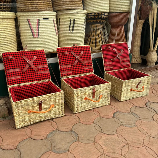Rectangular Woven Baskets with Maasai Lining - Circle of Contain & Heritage – Enkito e Oltau (Step of Offering).