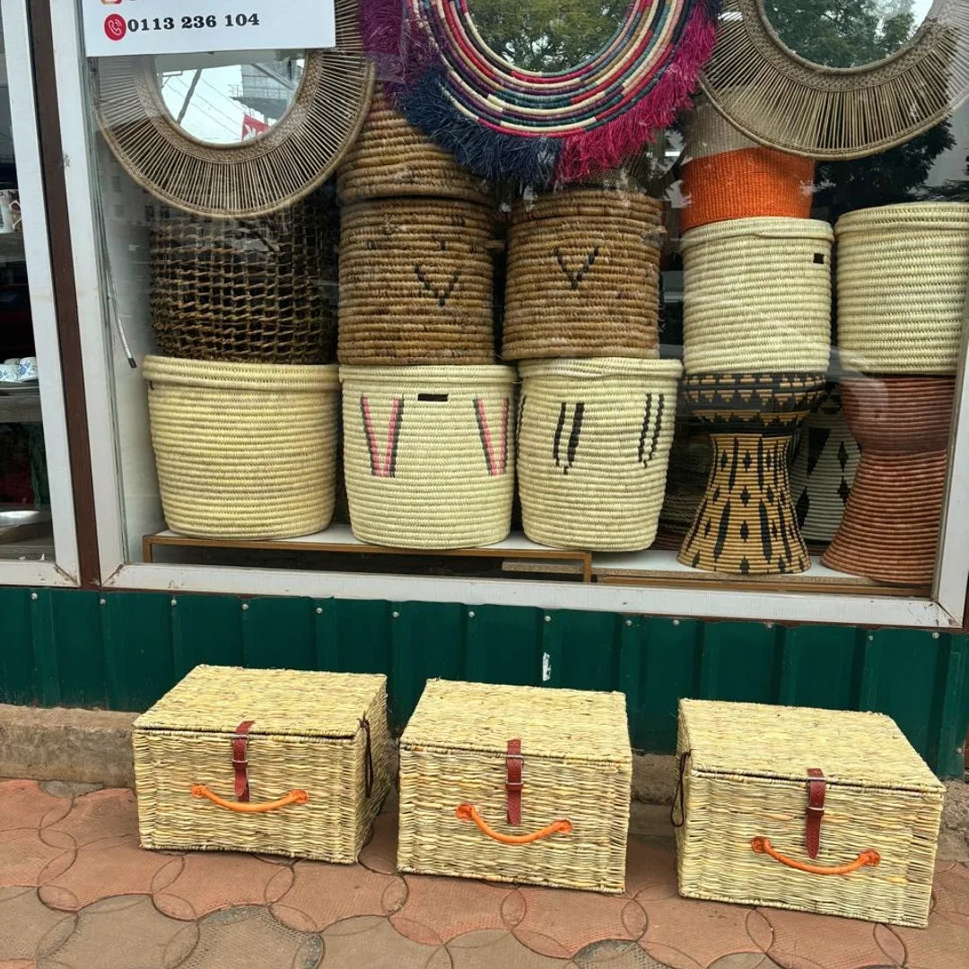 Rectangular Woven Baskets with Maasai Lining - Circle of Contain & Heritage – Enkito e Oltau (Step of Offering).