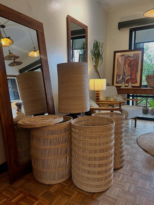Maasai Reflection Ritual – 'Enkátá Enkop' (Earth & Echo) – Mirror, Woven Baskets & Botanical Ensemble.