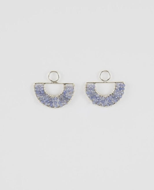 Gemstone Arch Drop Earrings in Lavender & Silver - Crescent of Light & Earth – Enkito e Olkereti (Step of Adornment).
