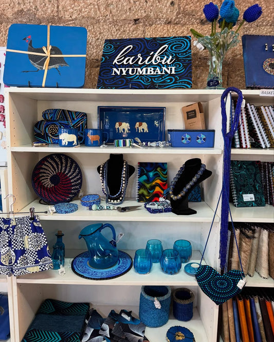 Blue-Toned Artisan Ensemble - Maasai Vault of Welcomed Signal – Enkátá Nyumbani (Home & Pulse).