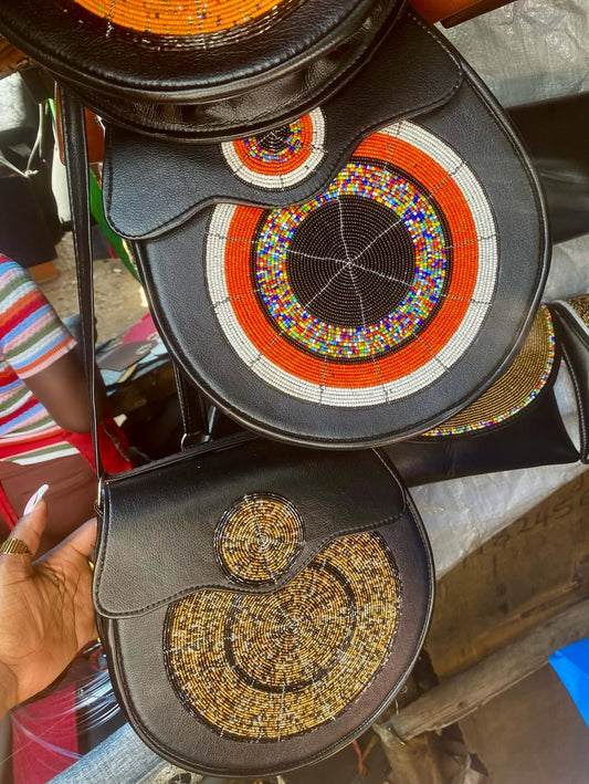 BEADED LEATHER HANDBAGS – ‘Orbit Echo’ Collection.