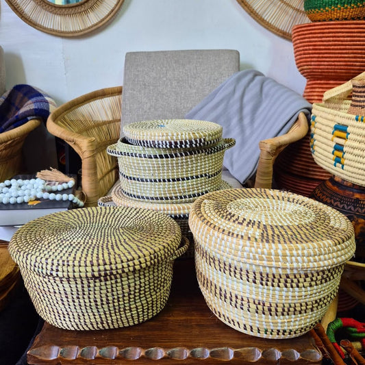 Lidded Basket Quartet with Woven Lounge - Circle of Comfort & Containment – Enkito e Oltau (Step of Gathering).